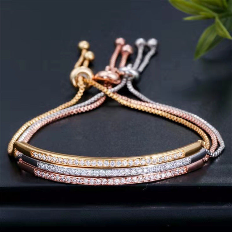 Rhinestone Plating Women's Bracelets-gold