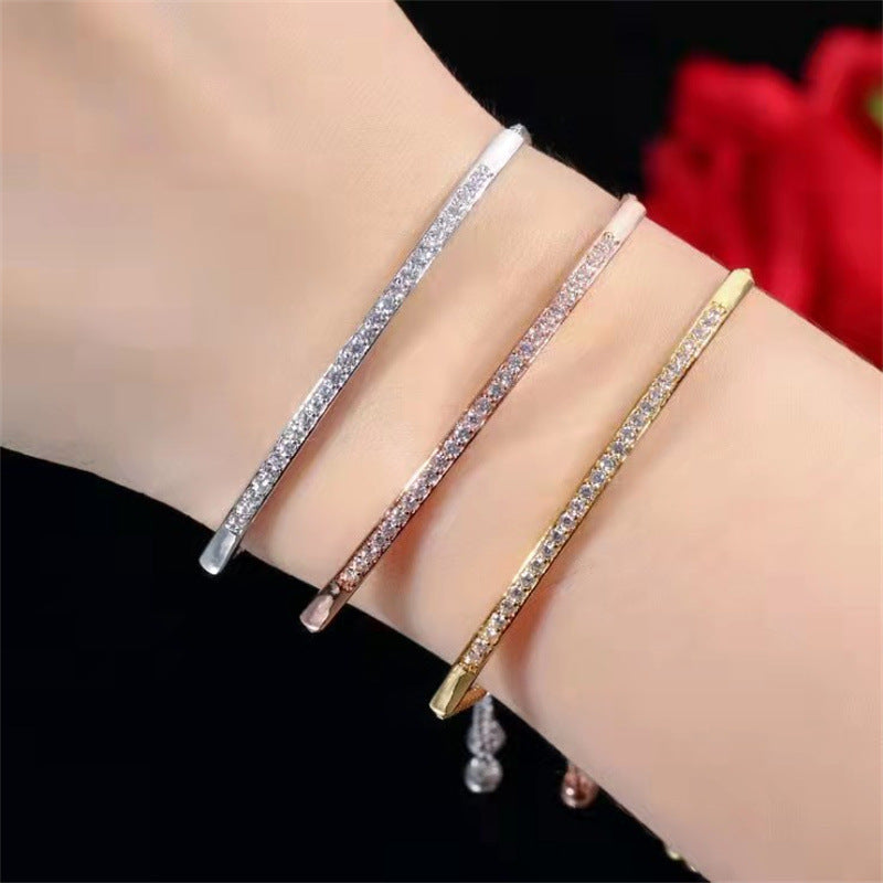Rhinestone Plating Women's Bracelets-gold