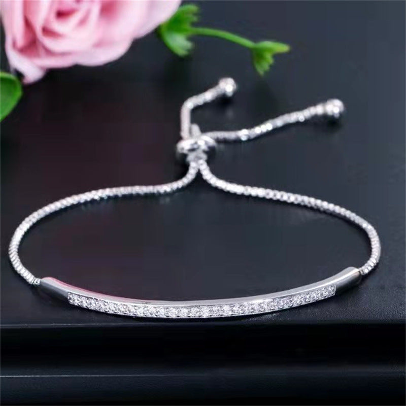 Rhinestone Plating Women's Bracelets-silver