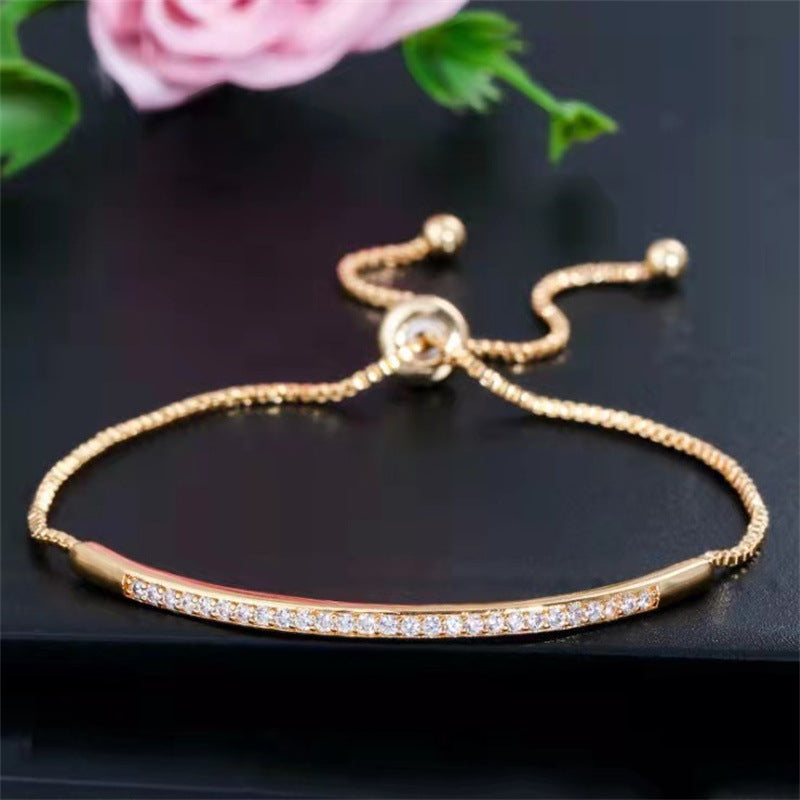 Rhinestone Plating Women's Bracelets-gold