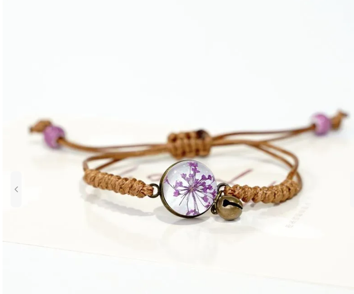 Flower Alloy Handmade Women's Bracelets- purple