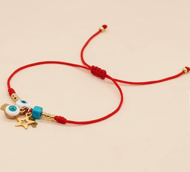 Pentagram Heart Shape Eye Metal Braid Unisex Bracelets