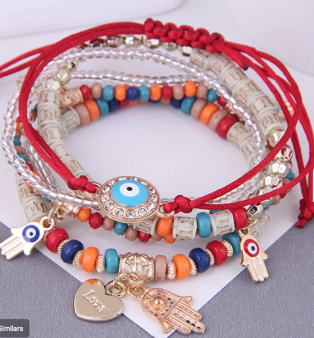 Full Protection Red Beaded Bracelets