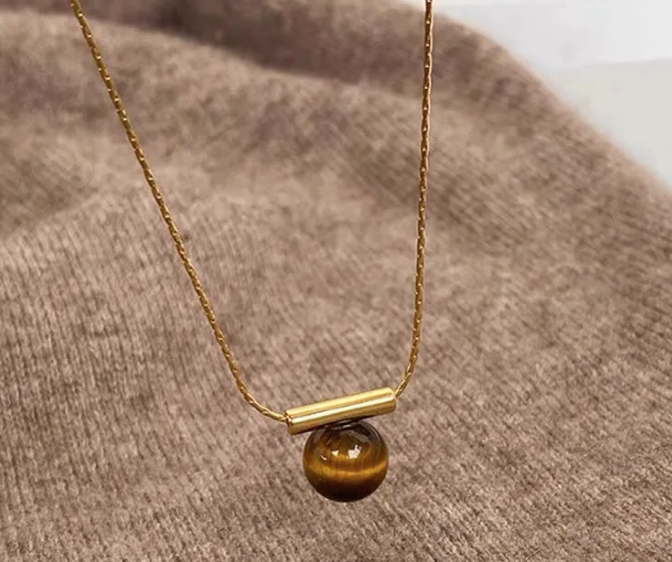 Sterling Silver Casual Chain Geometric Pendant Necklace - gold