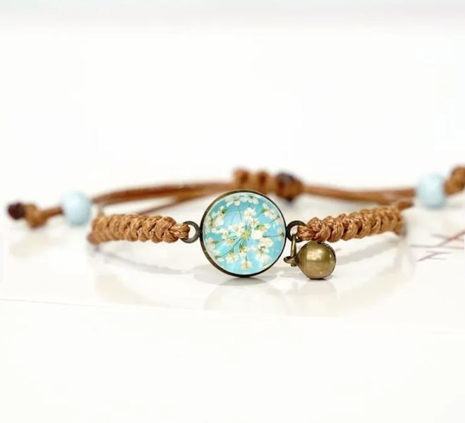 Flower Alloy Handmade Women's Bracelets- green