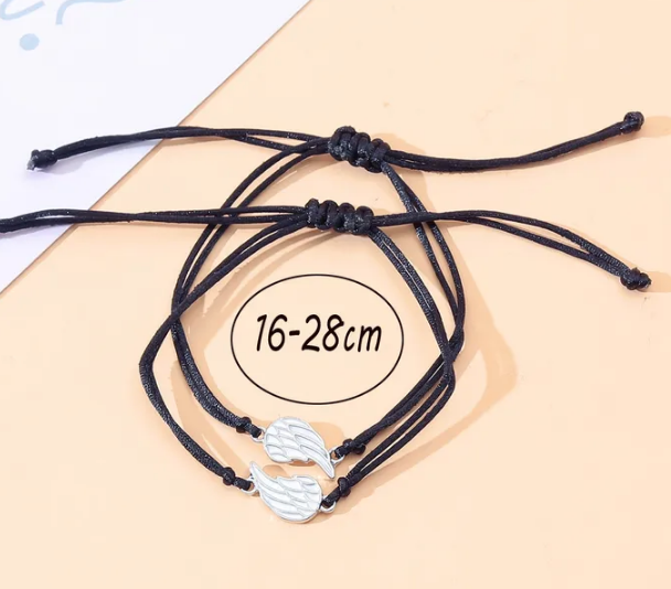 Angel Wings Alloy Nylon Epoxy Plating Gold Plated Rhodium Plated Couple Bracelets