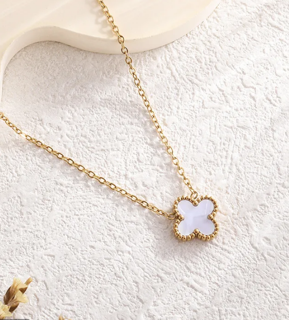 Flower Stainless Steel Plating 18k Gold Plated Bracelets/white