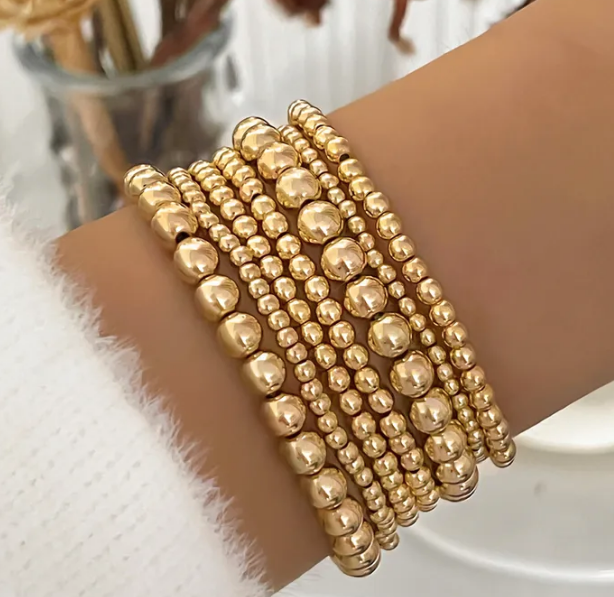 Gold Beaded Women's Bracelets