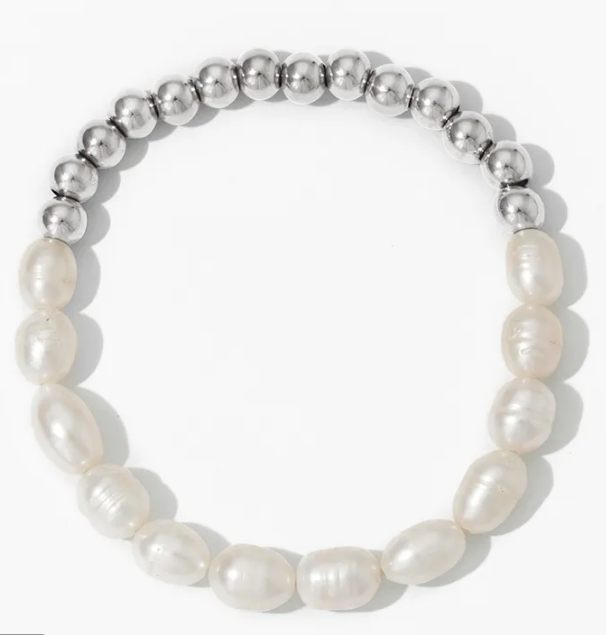 Silver Pearl Bracelet